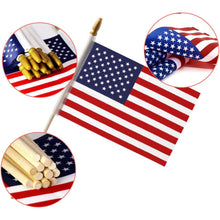 Load image into Gallery viewer, 100-Pack: USA 4x6 in Wooden Stick Flag