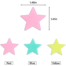 Load image into Gallery viewer, 100-Pieces: Colorful Luminous Stars Plastic Wall Sticker