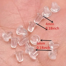 Load image into Gallery viewer, 100-Pieces: Transparent Plastic Ear Clog Ear Stud Earring Pin Backs Ear Plug