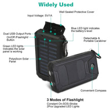 Load image into Gallery viewer, 10000mAh Solar Power Bank External Battery Pack