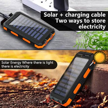 Load image into Gallery viewer, 10000mAh Solar Power Bank with Flashlight