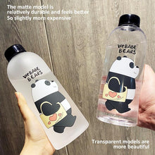 Load image into Gallery viewer, 1000ml Water Bottles Cute Panda Bear Cup With Straw Transparent Cartoon Water Bottle Drinkware Frosted Cup Leak-proof Plastic Straw Cartoon Frosted Leak Proof Panda Bear Pattern Transparent Water Cup Sports Drink Water Bottle