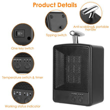 Load image into Gallery viewer, 1000W Portable Electric Space Heater