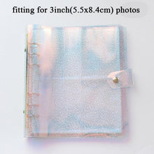 Load image into Gallery viewer, 100/200 Pockets Photo Album 3/5 inches Mini Picture Case Name Card Storage Collect Book Photocard Shiny Clear 6-Ring Binder Cover Refillable Notebook Photo Album