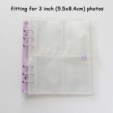 Load image into Gallery viewer, 100/200 Pockets Photo Album 3/5 inches Mini Picture Case Name Card Storage Collect Book Photocard Shiny Clear 6-Ring Binder Cover Refillable Notebook Photo Album