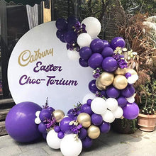 Load image into Gallery viewer, 100Pcs Dark Purple White And Gold Balloons Arch Garland For Baby Shower Engagement Wedding Birthday Theme Anniversary Decoration For Party