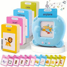 Load image into Gallery viewer, Flash Card Learning Toy – 112 Cards, 224 Words | USB Rechargeable Reading Toy for Kids (Pink/Blue)