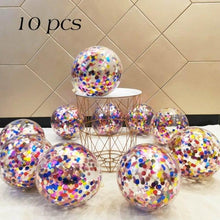 Load image into Gallery viewer, 10/20 Star Metallic Confetti Latex Transparent 12inch Balloons For Baby Shower Birthday Party Wedding Decoration