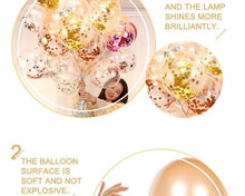 Load image into Gallery viewer, 10/20 Star Metallic Confetti Latex Transparent 12inch Balloons For Baby Shower Birthday Party Wedding Decoration