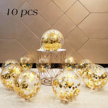 Load image into Gallery viewer, 10/20 Star Metallic Confetti Latex Transparent 12inch Balloons For Baby Shower Birthday Party Wedding Decoration