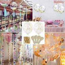 Load image into Gallery viewer, 10/20 Star Metallic Confetti Latex Transparent 12inch Balloons For Baby Shower Birthday Party Wedding Decoration