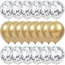 Load image into Gallery viewer, 10/20 Star Metallic Confetti Latex Transparent 12inch Balloons For Baby Shower Birthday Party Wedding Decoration