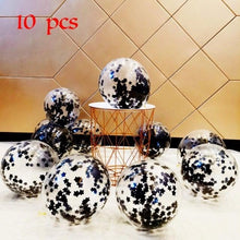 Load image into Gallery viewer, 10/20 Star Metallic Confetti Latex Transparent 12inch Balloons For Baby Shower Birthday Party Wedding Decoration