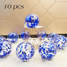 Load image into Gallery viewer, 10/20 Star Metallic Confetti Latex Transparent 12inch Balloons For Baby Shower Birthday Party Wedding Decoration