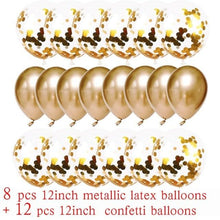 Load image into Gallery viewer, 10/20 Star Metallic Confetti Latex Transparent 12inch Balloons For Baby Shower Birthday Party Wedding Decoration