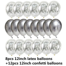 Load image into Gallery viewer, 10/20 Star Metallic Confetti Latex Transparent 12inch Balloons For Baby Shower Birthday Party Wedding Decoration