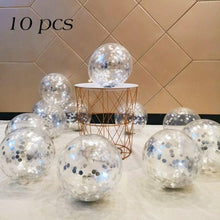 Load image into Gallery viewer, 10/20 Star Metallic Confetti Latex Transparent 12inch Balloons For Baby Shower Birthday Party Wedding Decoration