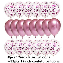 Load image into Gallery viewer, 10/20 Star Metallic Confetti Latex Transparent 12inch Balloons For Baby Shower Birthday Party Wedding Decoration
