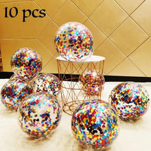 Load image into Gallery viewer, 10/20 Star Metallic Confetti Latex Transparent 12inch Balloons For Baby Shower Birthday Party Wedding Decoration