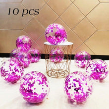 Load image into Gallery viewer, 10/20 Star Metallic Confetti Latex Transparent 12inch Balloons For Baby Shower Birthday Party Wedding Decoration