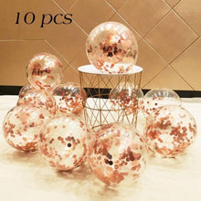 Load image into Gallery viewer, 10/20 Star Metallic Confetti Latex Transparent 12inch Balloons For Baby Shower Birthday Party Wedding Decoration