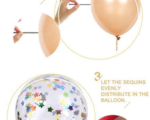 Load image into Gallery viewer, 10/20 Star Metallic Confetti Latex Transparent 12inch Balloons For Baby Shower Birthday Party Wedding Decoration