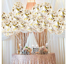 Load image into Gallery viewer, 10/20 Star Metallic Confetti Latex Transparent 12inch Balloons For Baby Shower Birthday Party Wedding Decoration