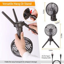 Load image into Gallery viewer, 10400 mAh Portable Camping Fan