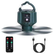 Load image into Gallery viewer, 10400mAh USB Battery Powered Hanging Tent Lantern Fan Power Bank
