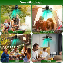 Load image into Gallery viewer, 10400mAh USB Battery Powered Hanging Tent Lantern Fan Power Bank