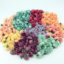 Load image into Gallery viewer, 10/50/100pcs 2.5cm Mini Silk Fake Flower Heads Artificial Rose Flower For Crafts Wedding Party Home Decoration Accessories