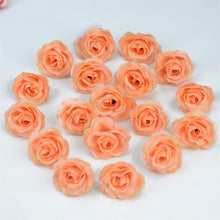 Load image into Gallery viewer, 10/50/100pcs 2.5cm Mini Silk Fake Flower Heads Artificial Rose Flower For Crafts Wedding Party Home Decoration Accessories