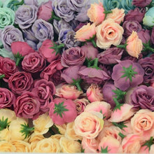 Load image into Gallery viewer, 10/50/100pcs 2.5cm Mini Silk Fake Flower Heads Artificial Rose Flower For Crafts Wedding Party Home Decoration Accessories