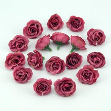 Load image into Gallery viewer, 10/50/100pcs 2.5cm Mini Silk Fake Flower Heads Artificial Rose Flower For Crafts Wedding Party Home Decoration Accessories
