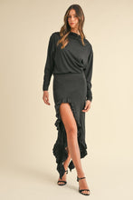 Load image into Gallery viewer, Backless Asymmetric Ruffle Hem Dress – Elegant Backless Dress, Asymmetric Dress, Ruffle Hem Dress, Sexy Evening Dress, Statement Dress For Special Occasions