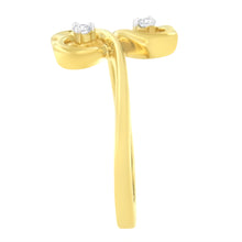 Load image into Gallery viewer, 14KT Yellow Gold 1/20 ctw. Dual Heart Diamond Ring (K-L, I1-I2) - Size 7