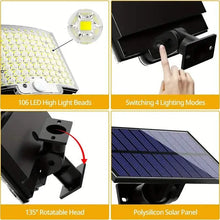 Load image into Gallery viewer, 106LED Super Bright Motion Sensor Solar Power LED Garden Wall Light