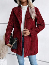 Load image into Gallery viewer, Women's Plaid Collared Neck Buttoned Long Sleeve Jacket β Classic & Lightweight Outerwear for Everyday Wear