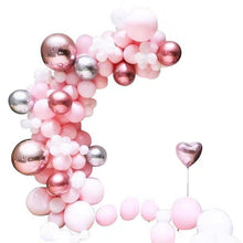 Load image into Gallery viewer, 108 pcs Pink White Metallic Garland Arch Balloon Kit For Bridal Shower Wedding Decors Party Decoration For Birthday