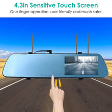 Load image into Gallery viewer, 1080P Car DVR 4.3inches Dash Cam with 140° Angle Loop Recording