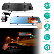 Load image into Gallery viewer, 1080P Car DVR 4.3inches Dash Cam with 140° Angle Loop Recording