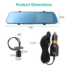 Load image into Gallery viewer, 1080P Car DVR 4.3inches Dash Cam with 140° Angle Loop Recording