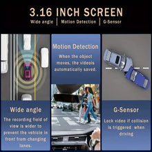 Load image into Gallery viewer, 1080P High-Definition Dual Camera Dash Cam for Cars 3.16 Inch IPS Screen GPS and Lane Departure Warning