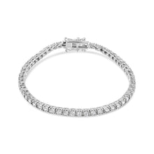 Load image into Gallery viewer, 14K White Gold 2.0 Cttw Miracle Set Round-Cut Lab Grown Diamond Illusion 7" Tennis Bracelet (F-G Color, VS2-SI1 Clarity)