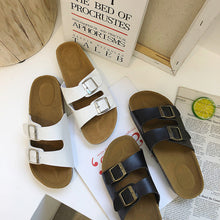 Load image into Gallery viewer, Soft Casual Slippers Women Summer Beach Slides Slippers Flip Flops Non-slip Buckle Strap Girls Indoor Outside Shoes Adjustable Double Buckle Strap Casual Comfort Footbed Slides Sandals For Indoor And Outdoor Beach