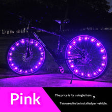Load image into Gallery viewer, 20 LED Bike Cycling Rim Lights Wheel Spoke Light String Strip Lamps Waterproof Bicycle Light Decoration Accessories Waterproof LED Bike Spoke Lights For Adult Bike Beautiful Night Bike Decoration