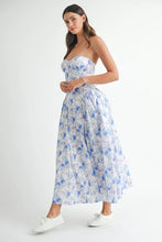 Load image into Gallery viewer, Sweetheart Neckline Floral Printed Midi Dress – Floral Midi Dress, Sweetheart Neckline Dress, Romantic Midi Dress, Feminine Floral Dress, Elegant Midi Dress