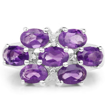 Load image into Gallery viewer, 3.05 Carat Genuine Amethyst and White Topaz .925 Sterling Silver Ring