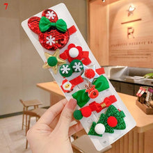 Load image into Gallery viewer, 10pcs Cartoon Christmas Hairpin For Kids Lovely Pom-pom Children Hairpins Christmas Tree Decrative Hair Clips Fashion Hair Accessories For Women