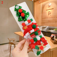 Load image into Gallery viewer, 10pcs Cartoon Christmas Hairpin For Kids Lovely Pom-pom Children Hairpins Christmas Tree Decrative Hair Clips Fashion Hair Accessories For Women